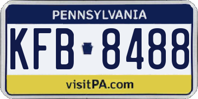 PA license plate KFB8488
