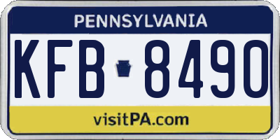 PA license plate KFB8490