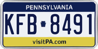 PA license plate KFB8491