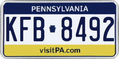 PA license plate KFB8492