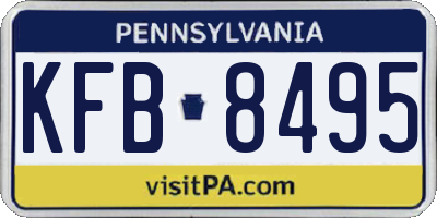 PA license plate KFB8495
