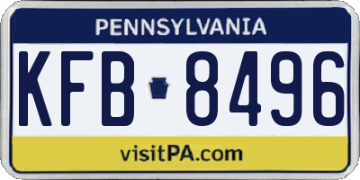 PA license plate KFB8496