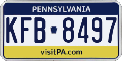PA license plate KFB8497
