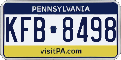 PA license plate KFB8498