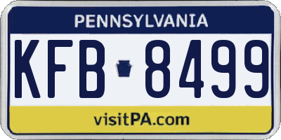 PA license plate KFB8499