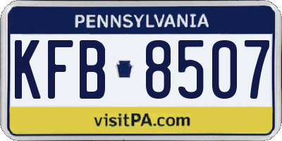 PA license plate KFB8507