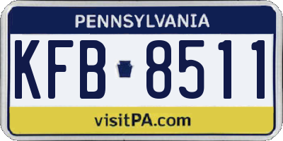 PA license plate KFB8511