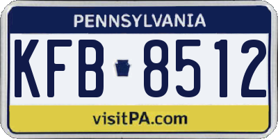PA license plate KFB8512