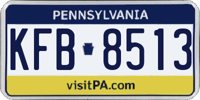 PA license plate KFB8513