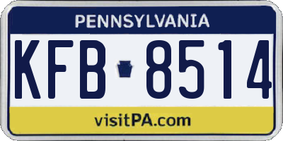 PA license plate KFB8514