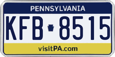 PA license plate KFB8515