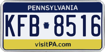 PA license plate KFB8516