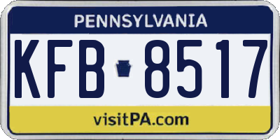 PA license plate KFB8517