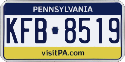 PA license plate KFB8519