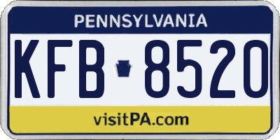 PA license plate KFB8520