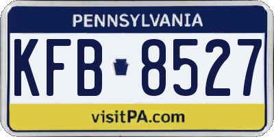 PA license plate KFB8527