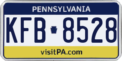 PA license plate KFB8528