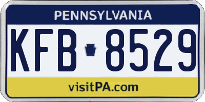 PA license plate KFB8529