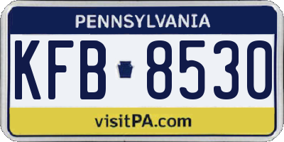 PA license plate KFB8530