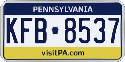 PA license plate KFB8537