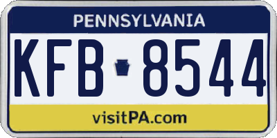 PA license plate KFB8544