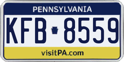 PA license plate KFB8559