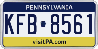 PA license plate KFB8561