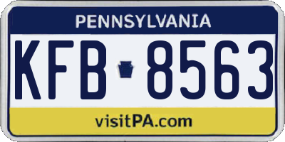 PA license plate KFB8563