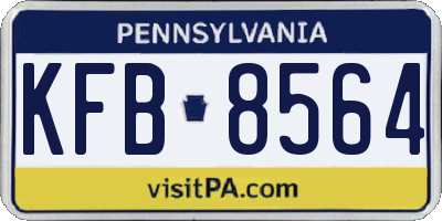 PA license plate KFB8564