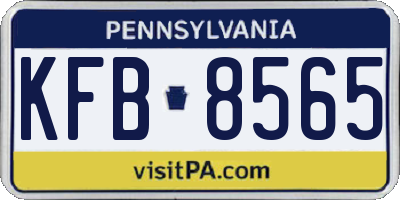 PA license plate KFB8565