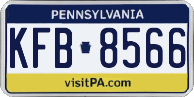 PA license plate KFB8566