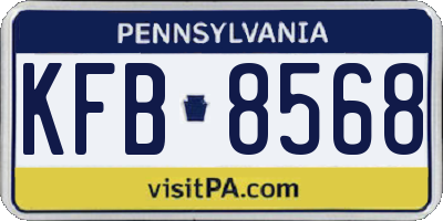 PA license plate KFB8568