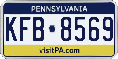 PA license plate KFB8569