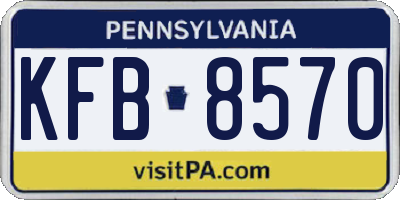 PA license plate KFB8570