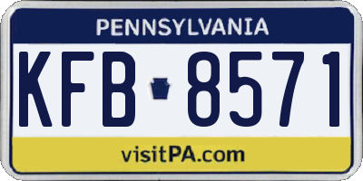 PA license plate KFB8571