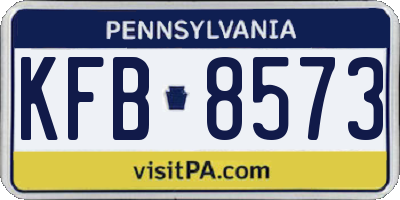 PA license plate KFB8573