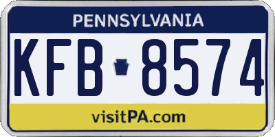 PA license plate KFB8574