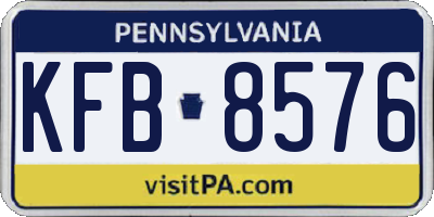 PA license plate KFB8576