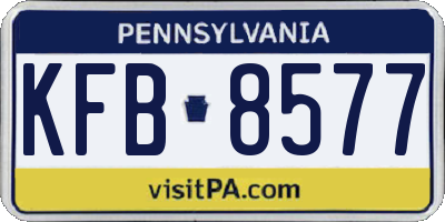 PA license plate KFB8577