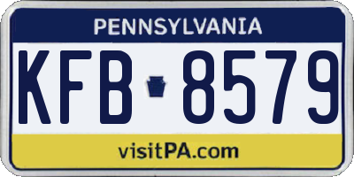 PA license plate KFB8579