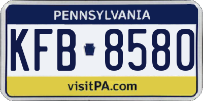 PA license plate KFB8580