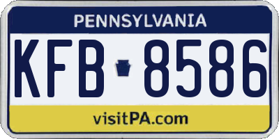 PA license plate KFB8586