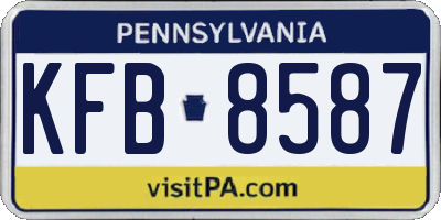 PA license plate KFB8587