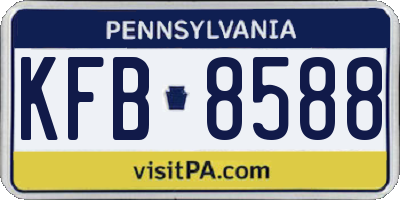 PA license plate KFB8588