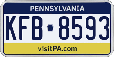 PA license plate KFB8593