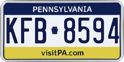 PA license plate KFB8594