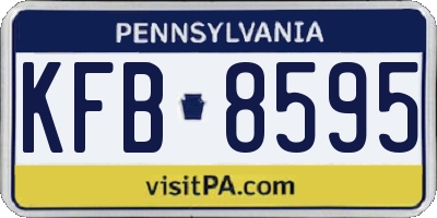 PA license plate KFB8595