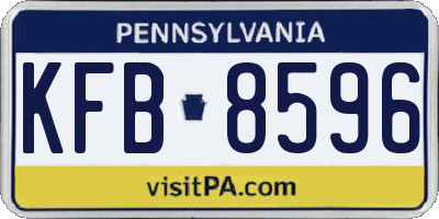 PA license plate KFB8596