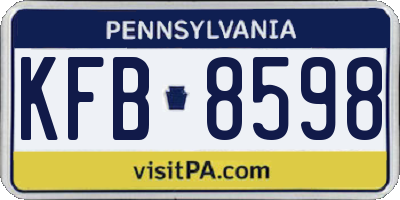 PA license plate KFB8598