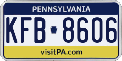 PA license plate KFB8606